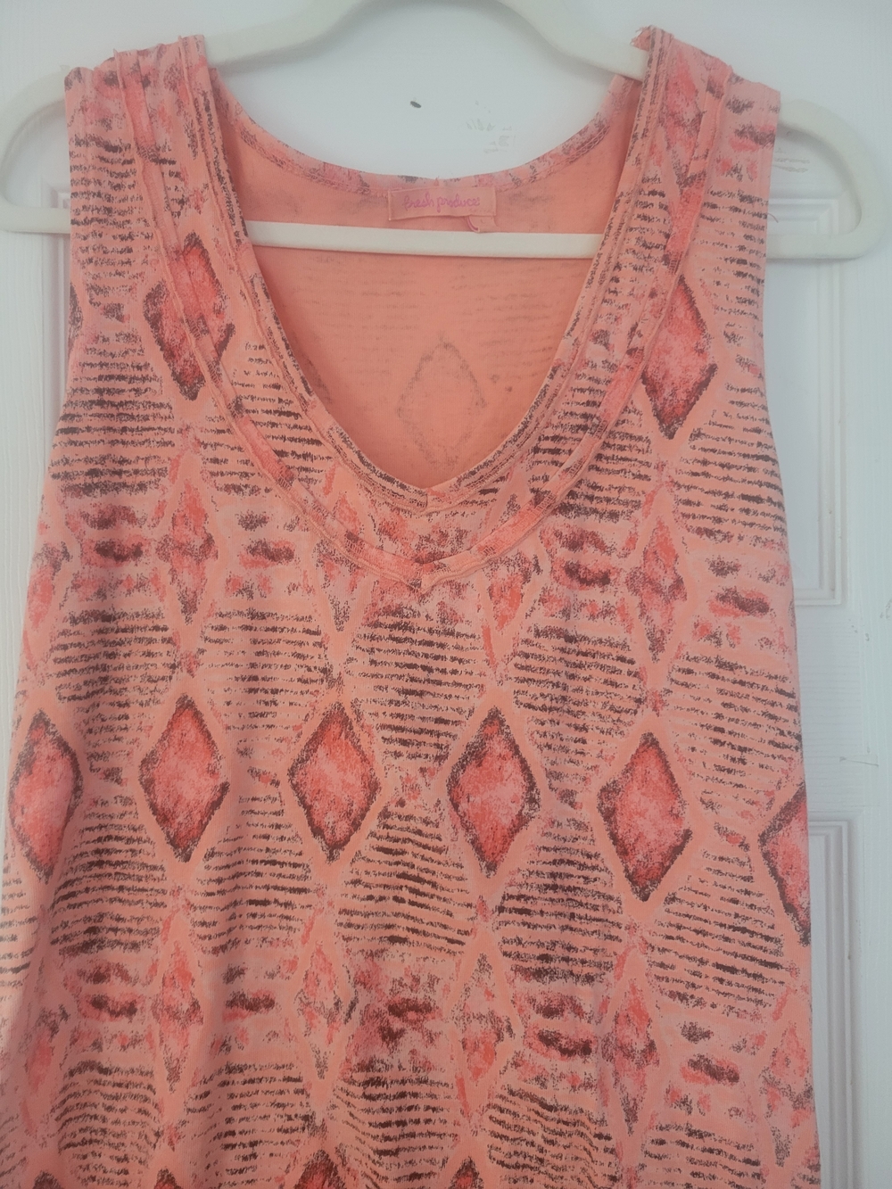 fresh produce Coral Geo Print Tank Top